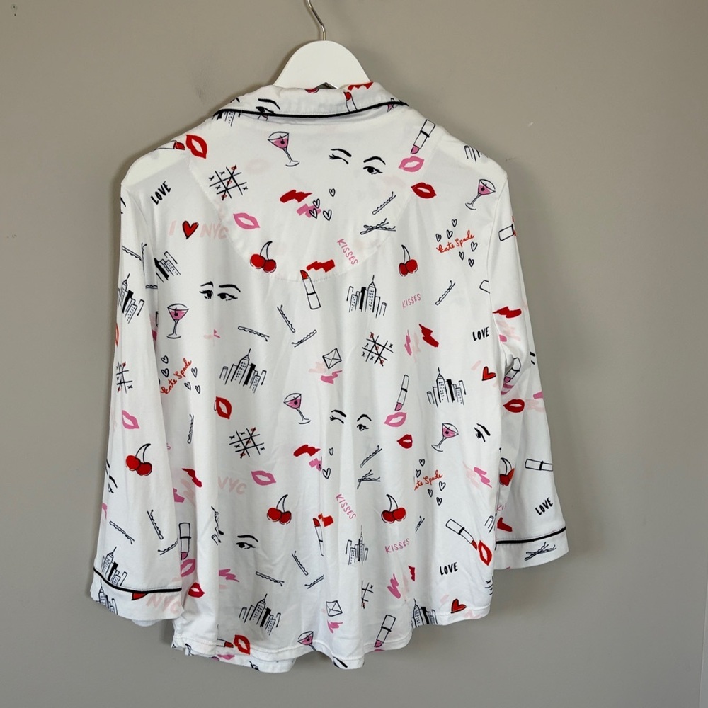Kate Spade With Love Long PJ Set Pajamas Long Sleeve Long Pant Sz L - Picture 9 of 14